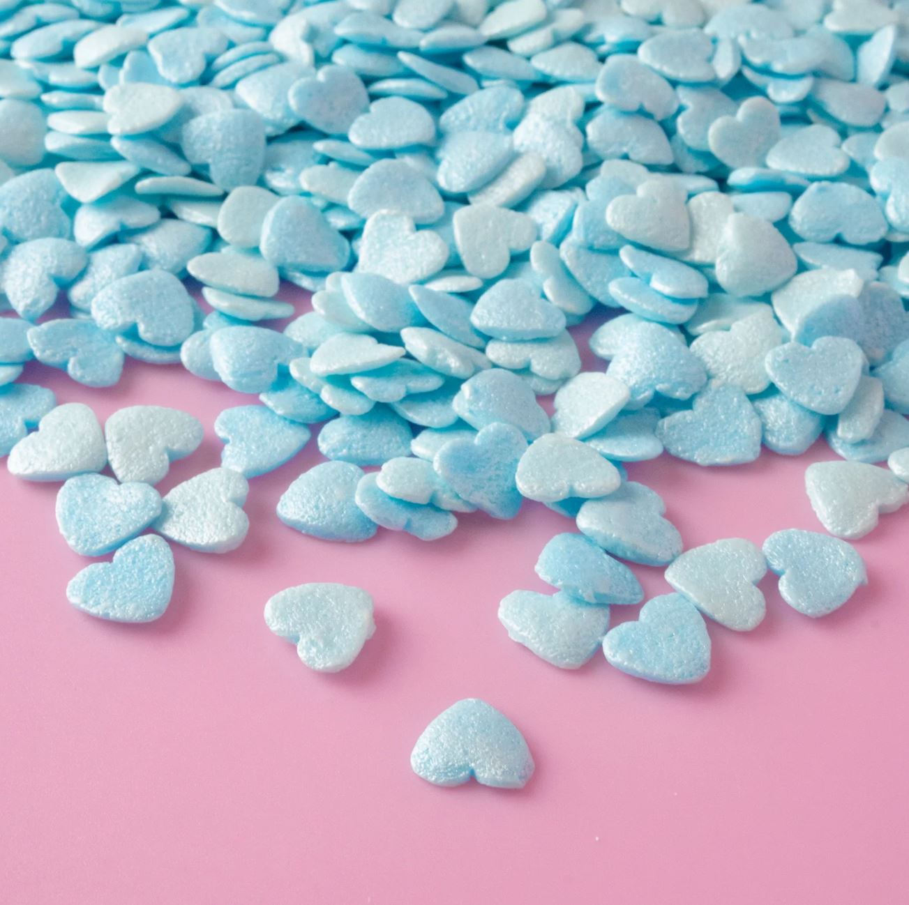 Blue Pearl Hearts Metallic Confetti