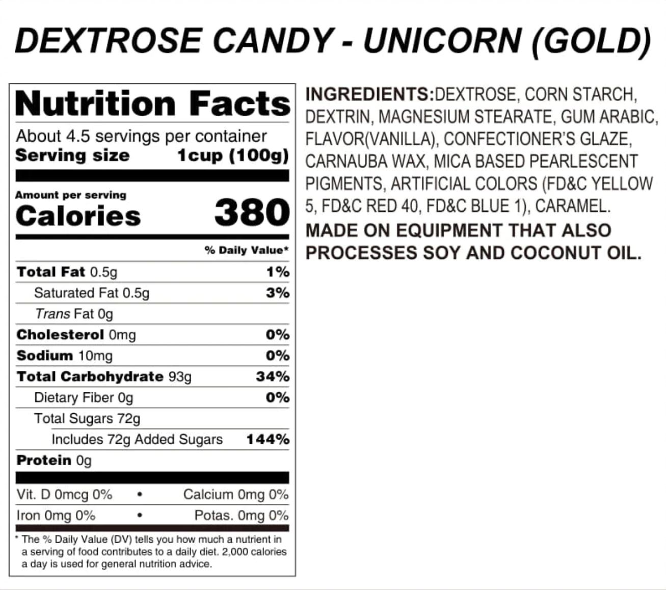 Gold Unicorn Candy Topping