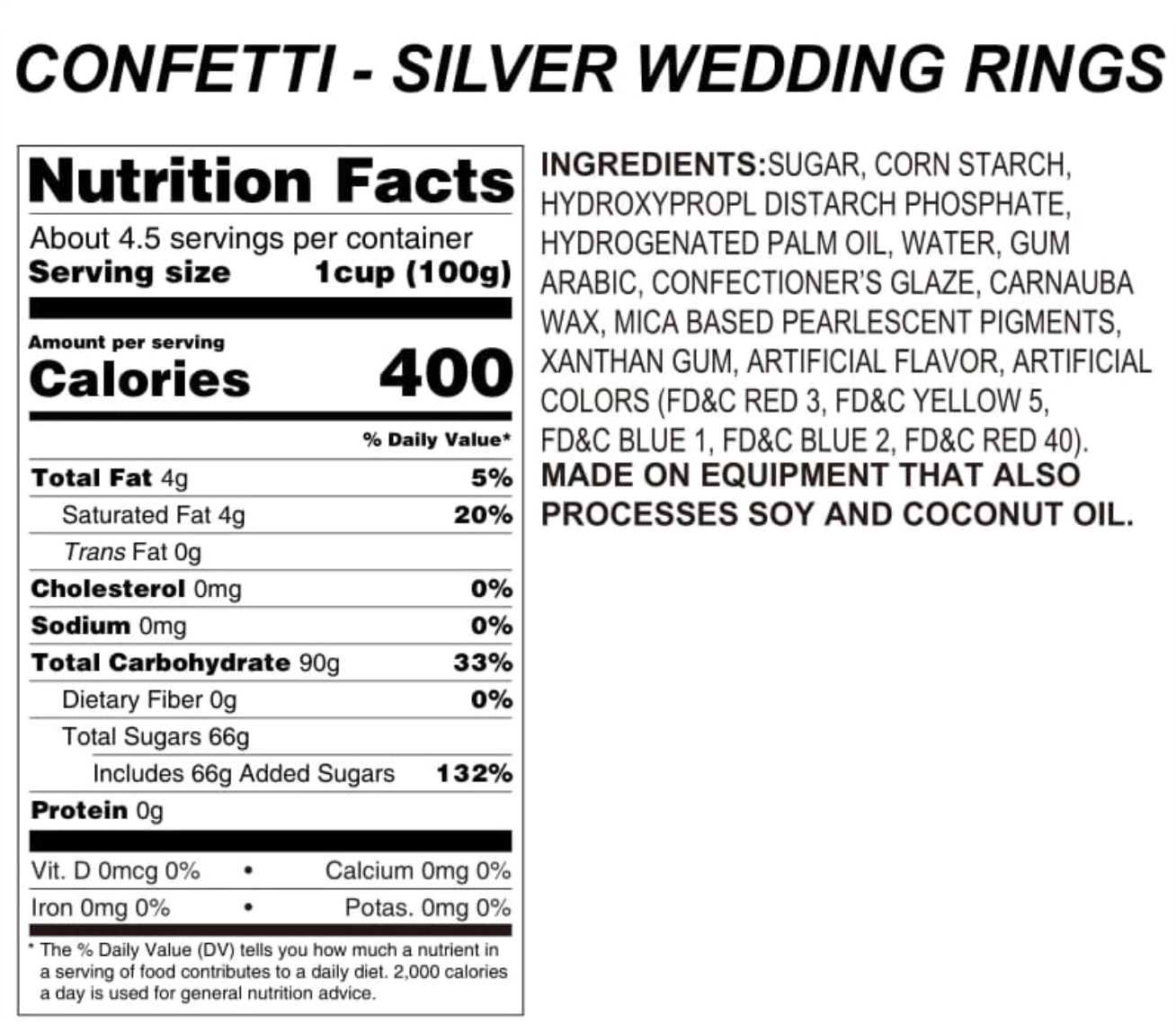 Silver Wedding Rings Confetti