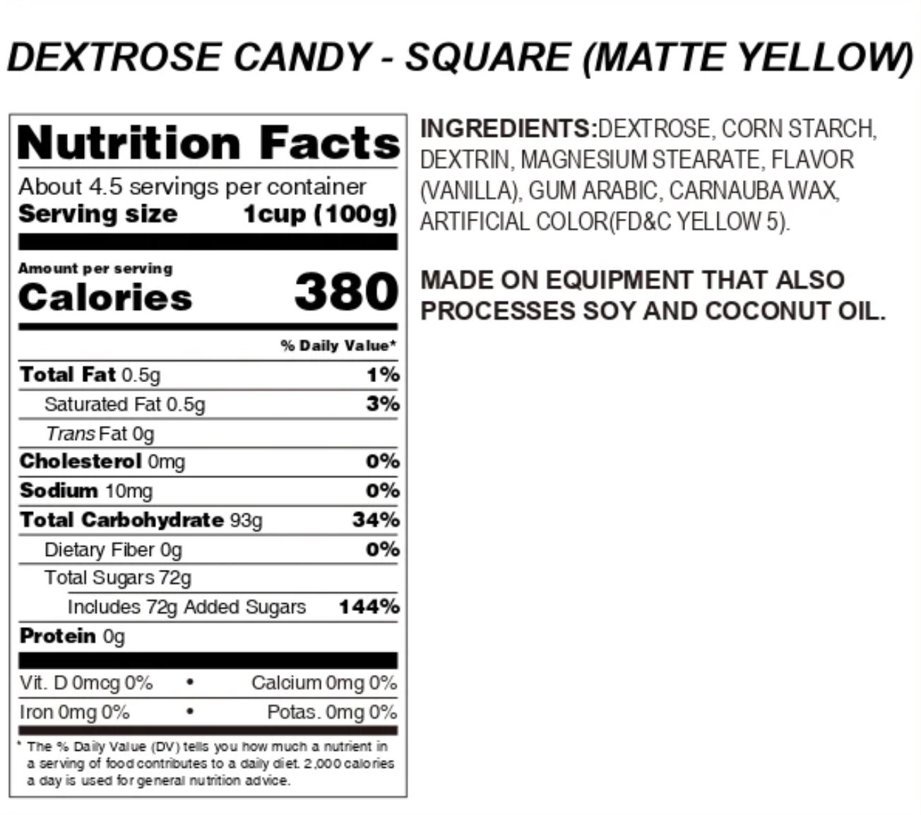 Yellow Square Candy Topping